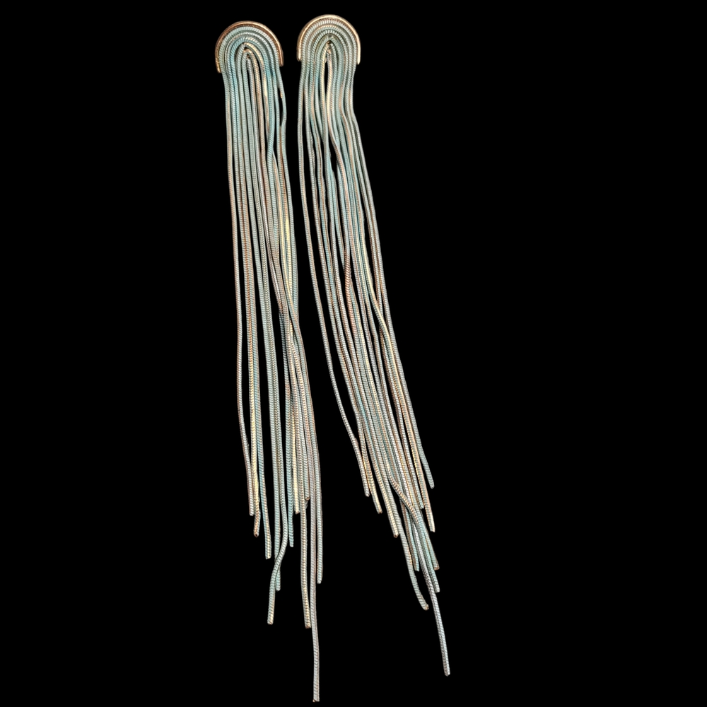Elegant Turquoise/Silver Tassel Earrings
